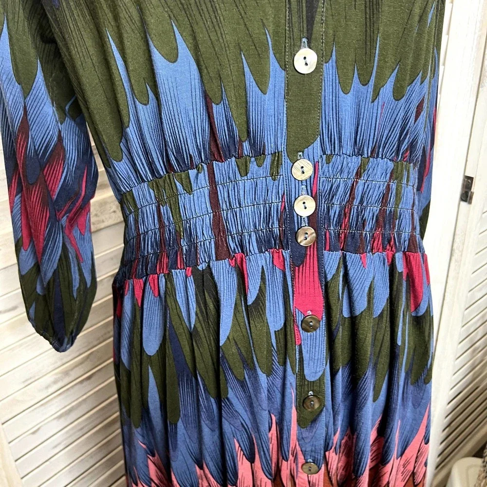 Soft SURROUNDINGS Women's Ancient Isle Shirt Dress Multicolor NEW Medium Petite - Picture 11 of 16